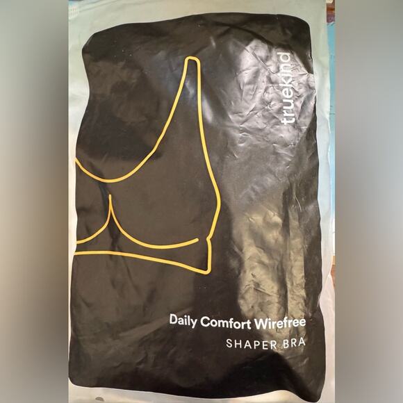 TRUEKIND Daily Comfort Wirefree Shaper Bra WHITE Support Stretch NWT L - Picture 2 of 8